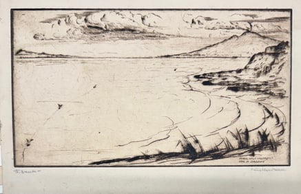 Vintage New York Russian Artist Etching Signed Theodore Brenson