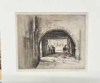 Vintage English Etching Muirhead Bone Signed