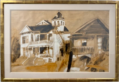 Vintage American New York Greek Modernist Tempera Original Paul Giovanopoulos Signed
