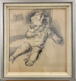 Vintage American illustration Figurative Signed