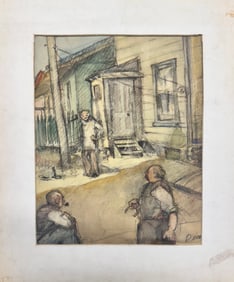 (2) Pair of original watercolors SIgned