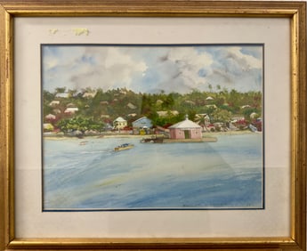 Vintage American Maryland Watercolor Philip B. Schnering Jamaica Signed