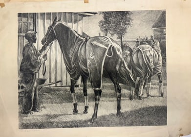 Vintage American Pennsylvania Artist WPA Lithograph Paul Froelich Signed