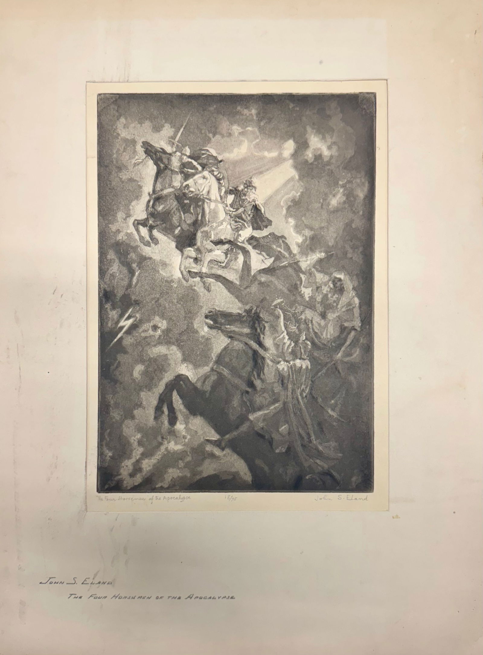 Vintage American New York Etching Signed John Shelton Eland (1 of 6)