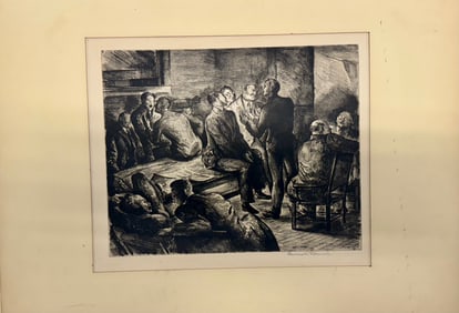 Vintage American New York WPA Lithograph Lewis C. Daniel Signed