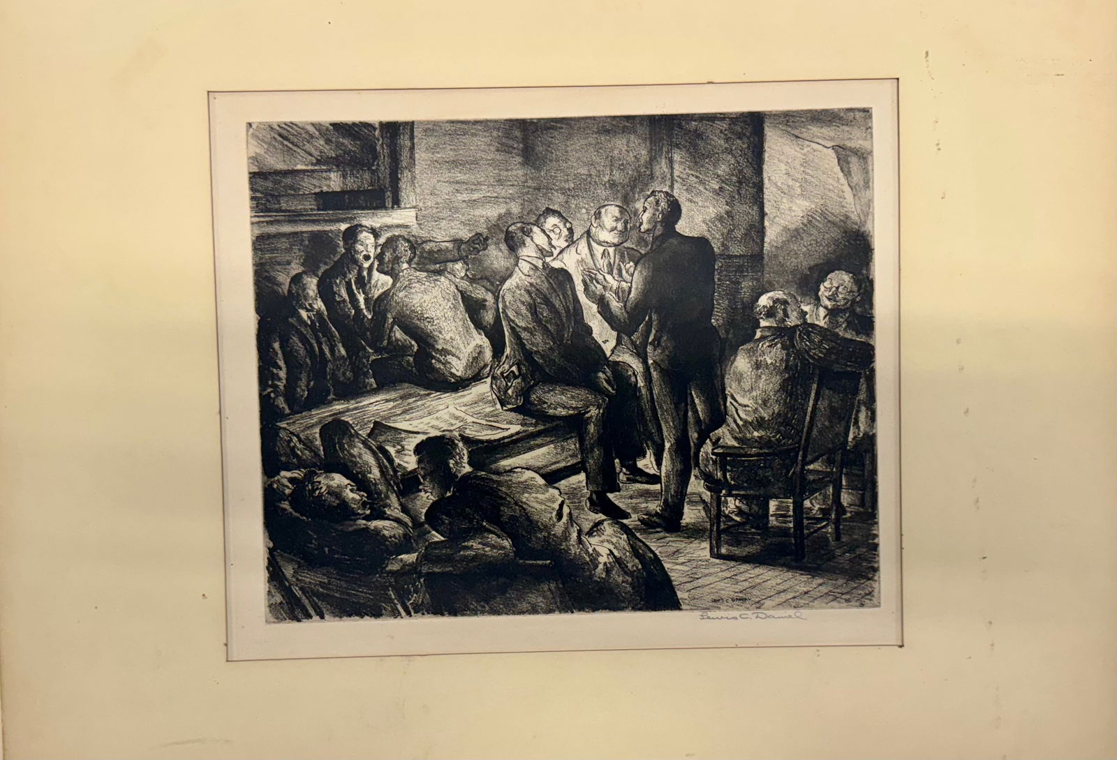 Vintage American New York WPA Lithograph Lewis C. Daniel Signed (1 of 2)