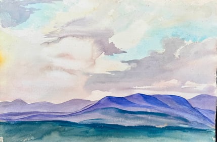 Vintage American Impressionist watercolor