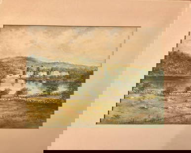 Antique American Pennsylvania Artist Arthur Meltzer watercolor signed: Antique American Pennsylvania Artist Arthur Meltzer watercolor, SLR, possibly Bucks County, 11 x 15”.
