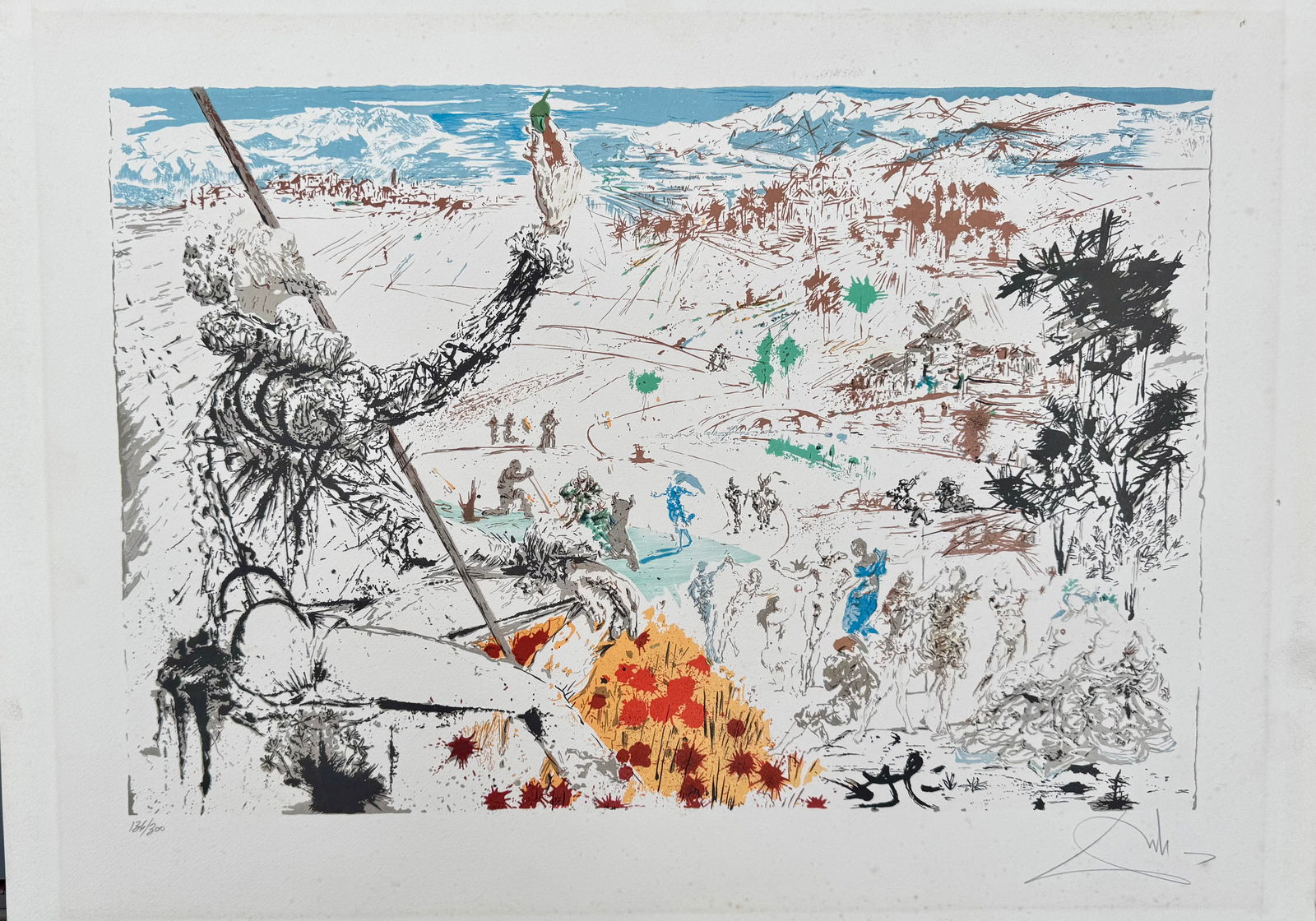 Vintage MCM Abstract Signed Colored Lithograph (1 of 3)