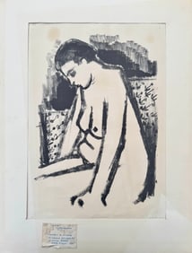 Vintage American New York MCM Nude Lithograph Thomas Eldred Signed