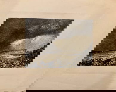 Antique French Etching Maxime Lalanne: Antique French Etching Maxime Lalanne after John Constable, "Weymouth Bay", 10 x 12"