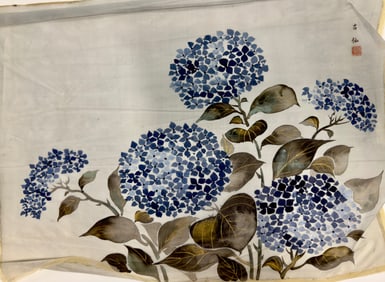 (3) Antique Japanese watercolor Still-Lifes Signed