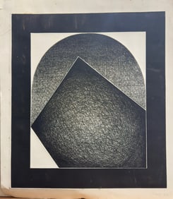 Vintage American Mid Century Modern Lithograph Signed