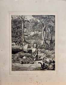 Antique German Etching SIgned Max Klinger