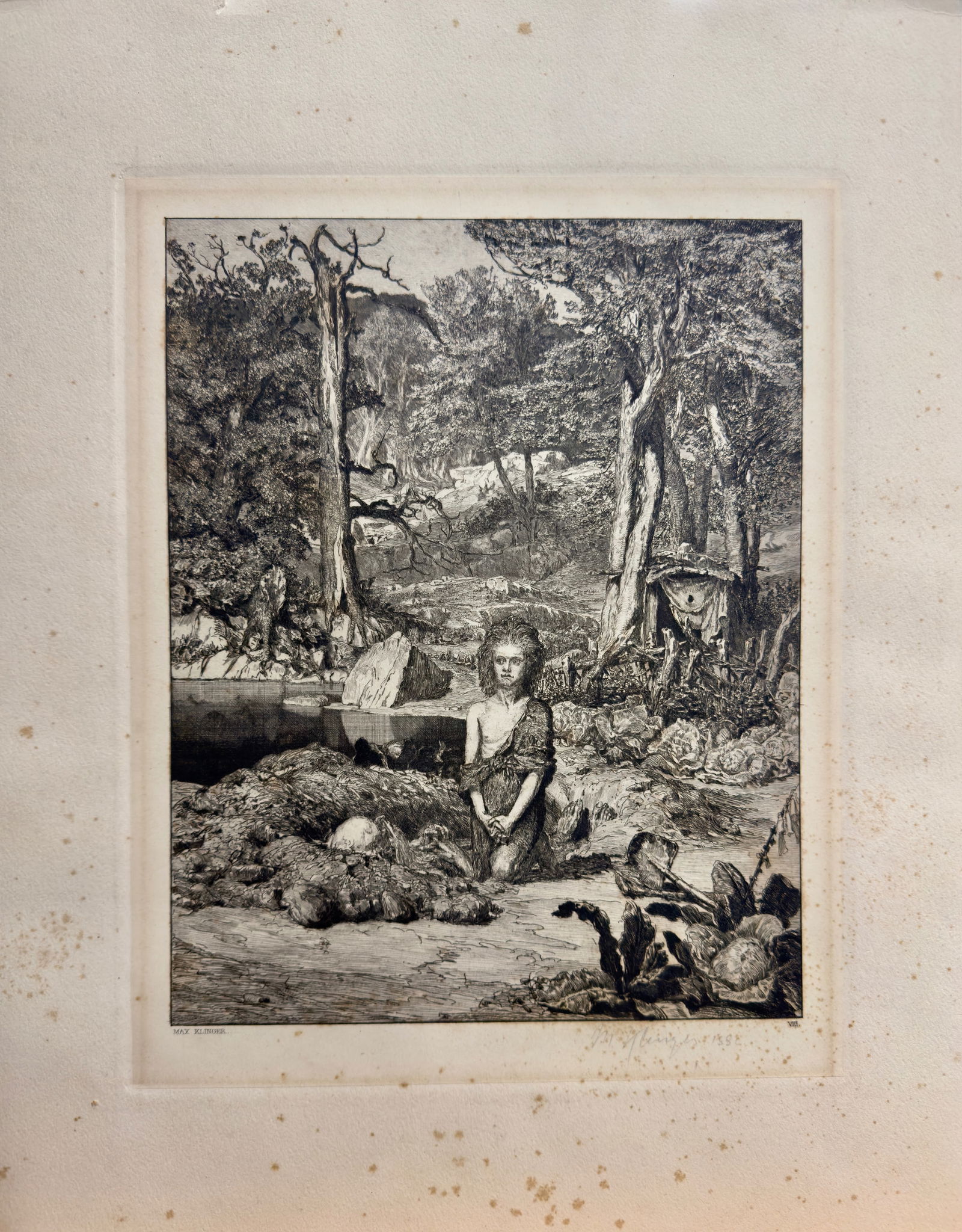 Antique German Etching SIgned Max Klinger (1 of 3)
