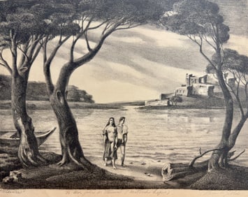 Vintage American New York WPA Artist Lithograph Maxim Gottlieb