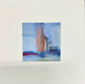 Vintage American Abstract Oil Painting on paper