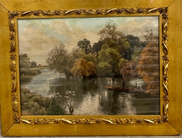 Antique hand-colored Lithograph landscape print after Alfred Parsons