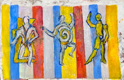 Vintage MCM Abstract Oil painting #2