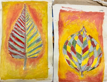 (2) Pair of MCM Abstract Oil Paintings