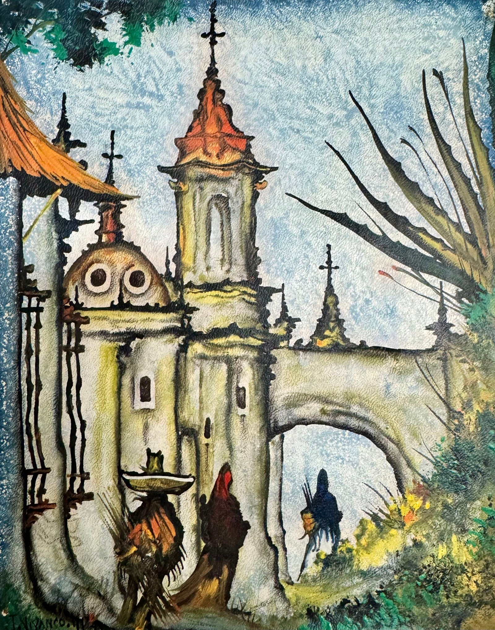 Vintage Mexican Oil Painting Signed (1 of 4)