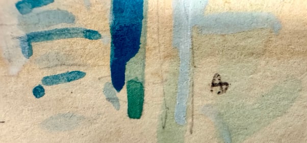 Vintage American Southwestern watercolor initialed