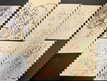 (6) Six African American subject drawings Signed #3