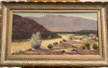 Vintage California Impressionist Palm Springs Edward Leo Forbes Oil Painting Signed