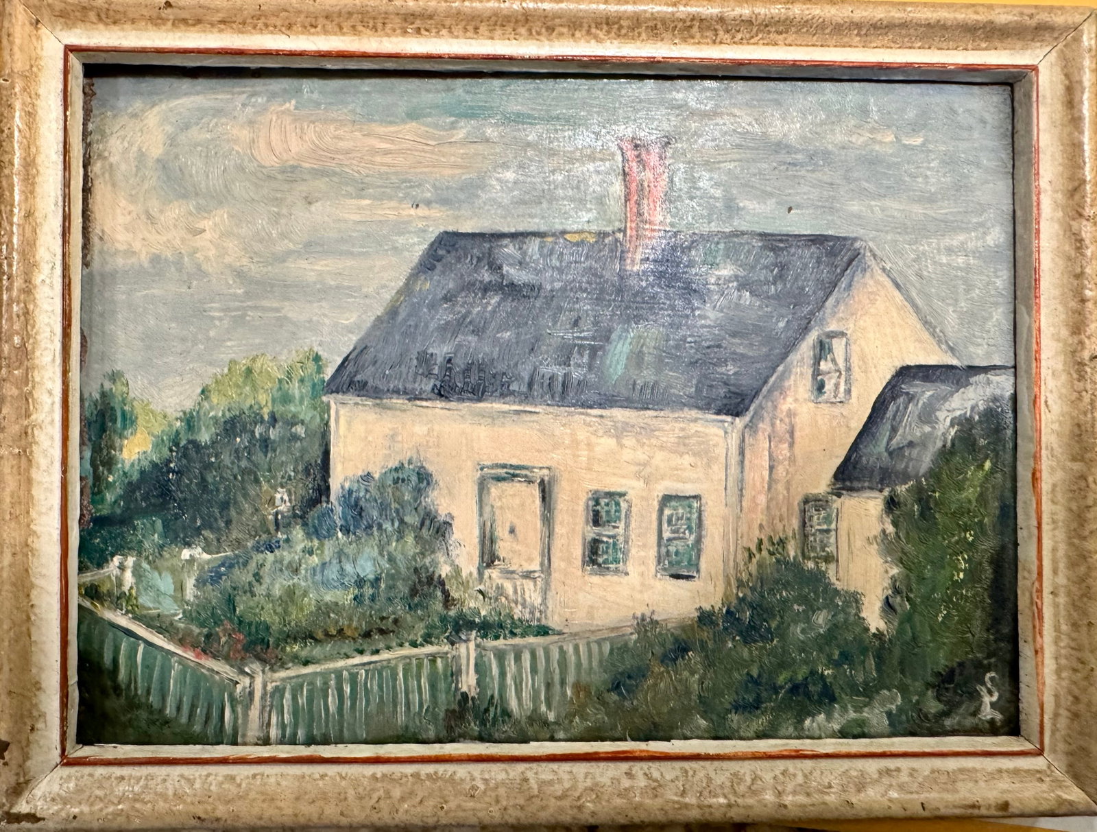 Vintage Impressionist Cape Cod Massachusetts Oil Painting SIgned: Vintage Impressionist Cape Cod Massachusetts Oil Painting Signed, Initialed, 5 x 7", 6 x 8" Overall