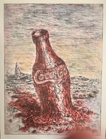Vintage MCM Figurative Modernist Peter Passuntino Rhino Horn Group #11 Etching Signed