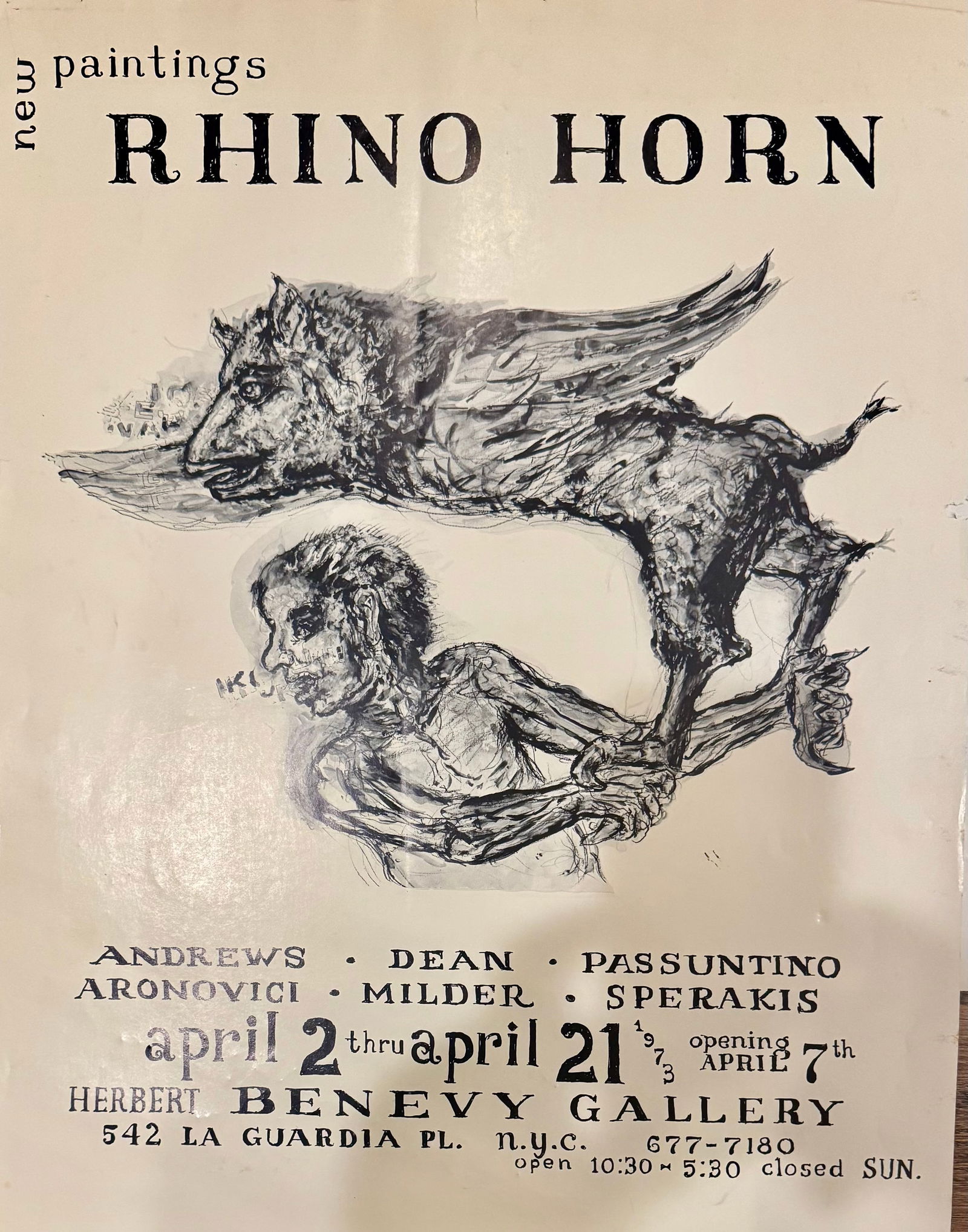 Exhibition Poster for Peter Passuntino for the Rhino Horn Group Herbert Benevy Gallery New York #34 (1 of 1)