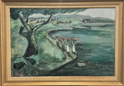 Vintage Pachita Crespi Costa Rica New York Modernist Oil Painting SIgned
