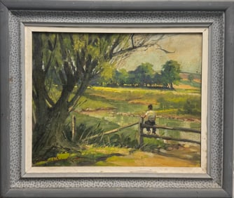 American Impressionist Frances Kratz Schantz, Bucks County Oil Painting
