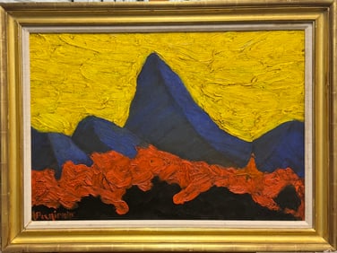 Abraham "Avi" Pariente, Israel artist Fauvist Oil Painting Signed#1