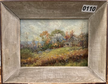 American Impressionist Landscape Oil Painting Signed
