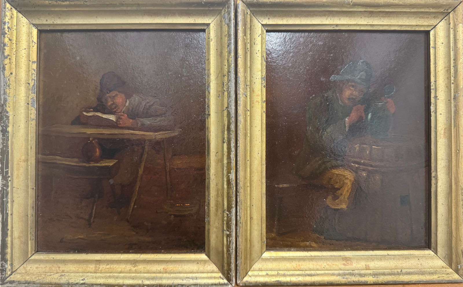 (2)Two Early Dutch Genre Scenes Oil Paintings (1 of 7)