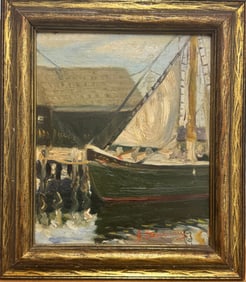 American Impressionist Gloucester Scene Signed