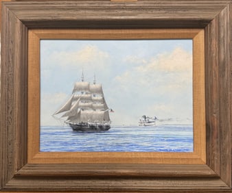 American Impressionist Seascape James Umstattd Charles W Morgan, Mystic Seaport #1