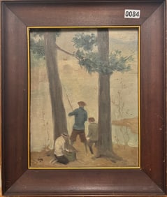 American Tonalist Ashcan Landscape Oil Painting Signed