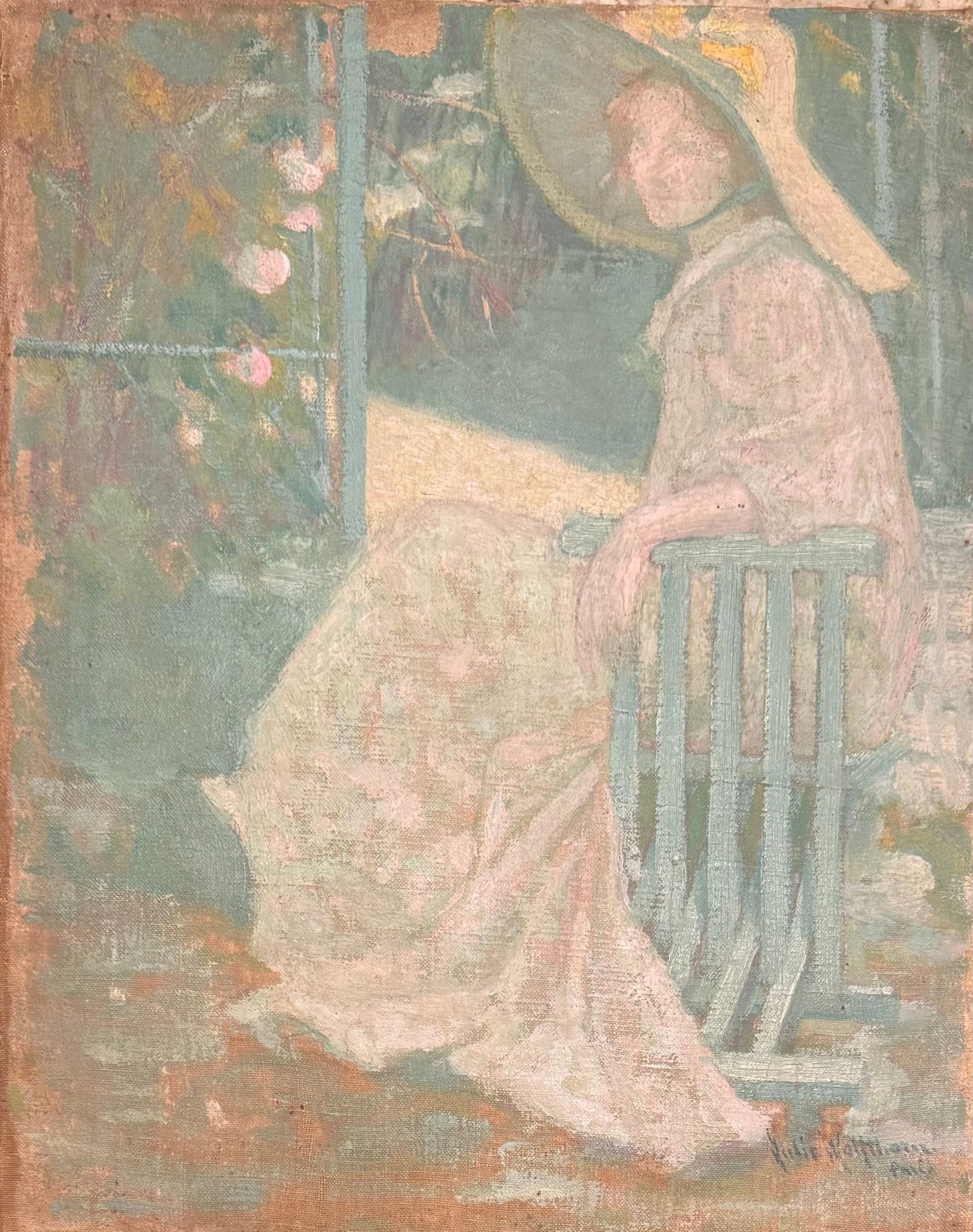 Rare Polish Jewish Female Impressionist Artist Julie (Wolf) Wolfthorn oil painting signed (1 of 19)