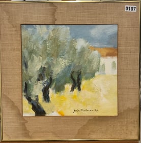 Croatia Modernist abstract Josip Trostmann Oil Painting Signed