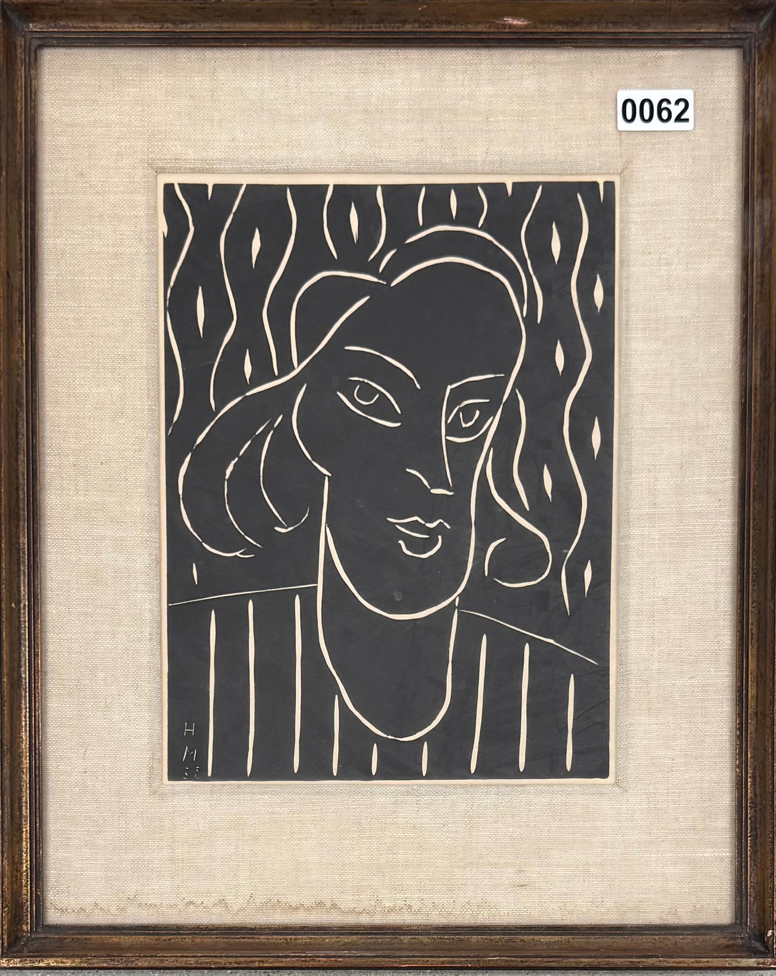 French Artist Fauvist Henri Matisse Linocut Teeny: Henri Matisse, “Teeny”, 1938/1959, D723, edition 1500. Linocut, 11-3/4” by 8-7/8”. Initialed and dated LL in plate. Printed for the XX Siecle in 1959 and with their letterpress inf