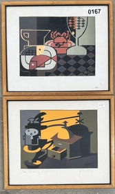 (2) Two American Chinese Hawaii Hon-Chew Hee signed Serigraphs