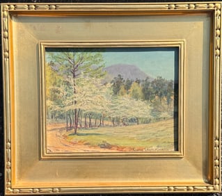 (2) Pair of American Impressionist Charles Edwin Kinkead North Carolina Scenes Oil Paintings Signed