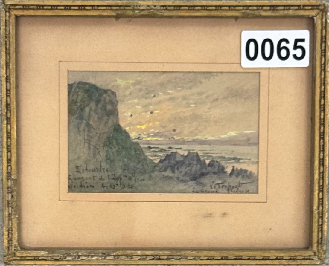 French Artist Gustave Leheutre Signed Watercolor Original (1 of 5)