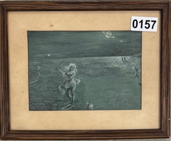 French Artist Surrealist Pastel Dancing Woman