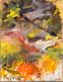 Abraham "Avi" Pariente, Israel artist Abstract Oil Painting Signed#2