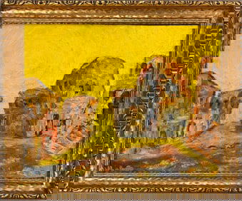 Abraham "Avi" Pariente, Israel artist Fauvist Oil Painting Signed#3