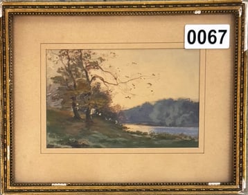 19th Century American Artist Landscape Gouache