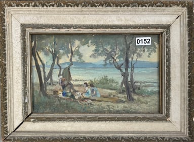 Italian Artist Arturo Verni Oil Painting Signed